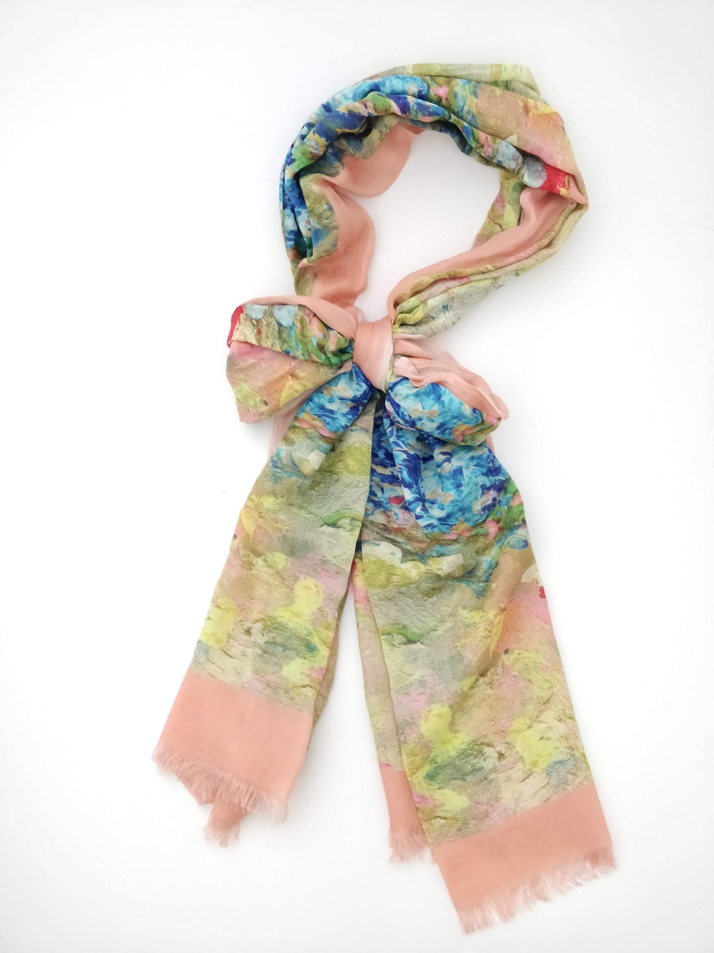 PINK GLACIER Hand finished Cotton Skill Scarf